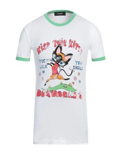 Dsquared2 Man T-shirt White Size L Cotton