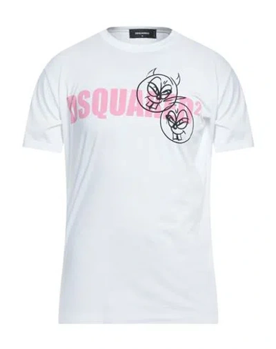 Dsquared2 Man T-shirt White Size M Cotton