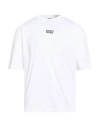 Dsquared2 White Crewneck T-shirt With Dsq2 Logo In Cotone Man In White