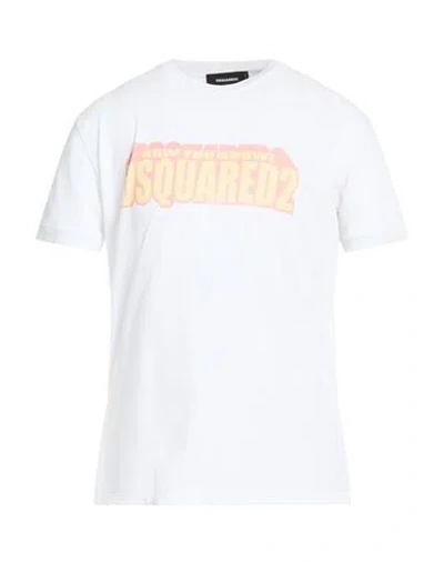 Dsquared2 Man T-shirt White Size S Cotton In Neutral