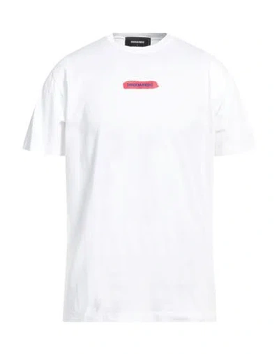 DSQUARED2 DSQUARED2 MAN T-SHIRT WHITE SIZE S COTTON