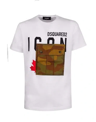 Dsquared2 Man T-shirt White Size S Cotton