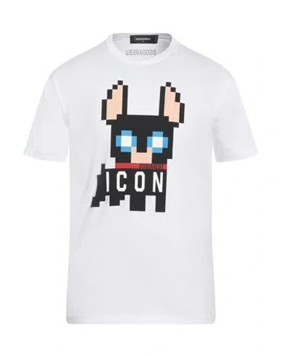 DSQUARED2 DSQUARED2 MAN T-SHIRT WHITE SIZE L COTTON