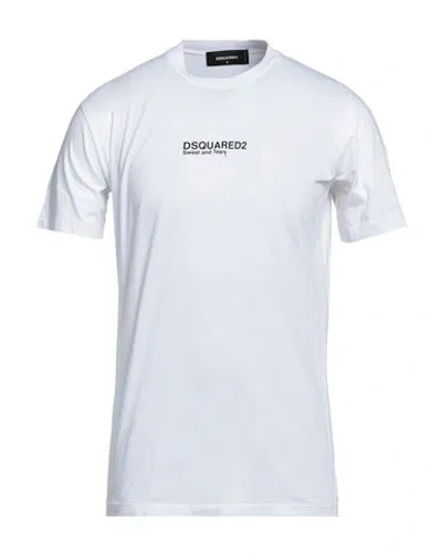 DSQUARED2 DSQUARED2 MAN T-SHIRT WHITE SIZE L COTTON