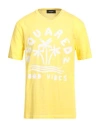 Dsquared2 Cotton Crew-neck T-shirt With Print In Yellow