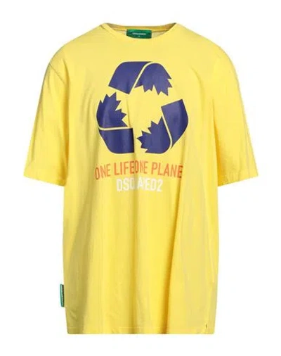Dsquared2 Man T-shirt Yellow Size Xl Cotton