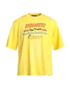 Dsquared2 Man T-shirt Yellow Size Xl Cotton