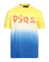 Dsquared2 Man T-shirt Yellow Size M Cotton In Yellow