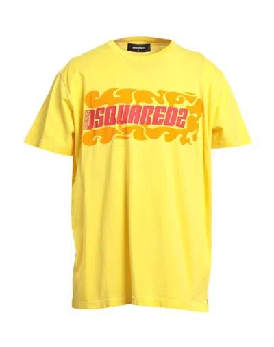 Dsquared2 Man T-shirt Yellow Size Xl Cotton