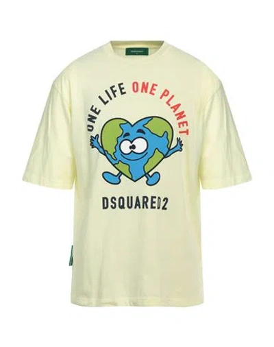 Dsquared2 Man T-shirt Yellow Size M Cotton