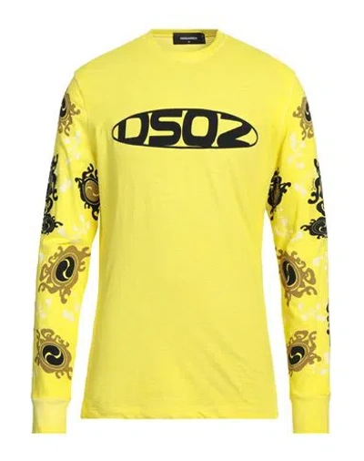 Dsquared2 Man T-shirt Yellow Size M Cotton