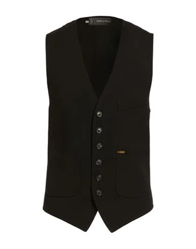 Dsquared2 Man Tailored Vest Black Size 40 Virgin Wool, Wool