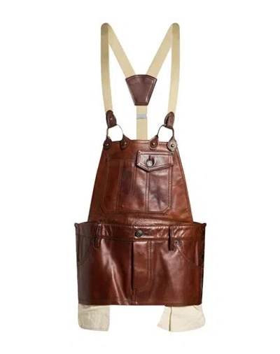 Dsquared2 Man Tailored Vest Tan Size 38 Cow Leather In Brown
