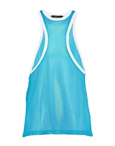 Dsquared2 Man Tank Top Azure Size M Polyester In Blue
