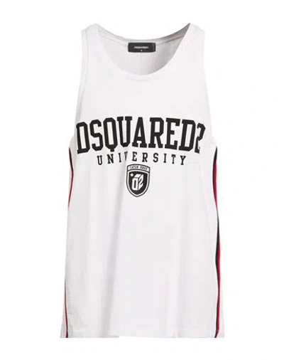 Dsquared2 Man Tank Top White Size L Cotton