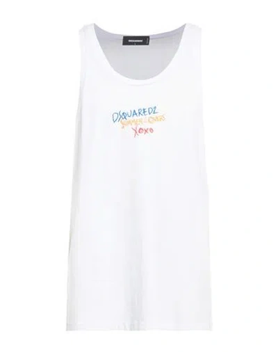 Dsquared2 Man Tank Top White Size L Cotton