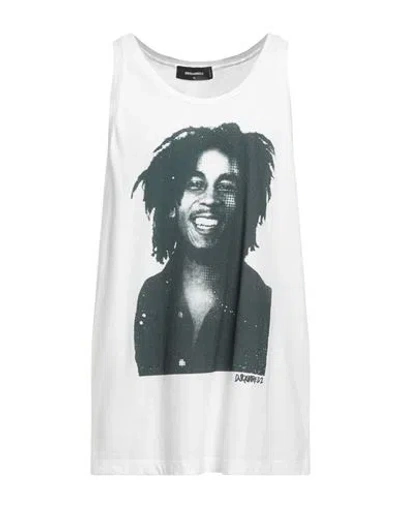 Dsquared2 Man Tank Top White Size M Cotton