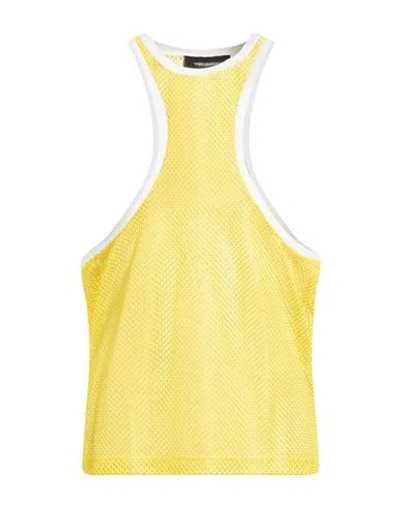 Dsquared2 Man Tank Top Yellow Size M Polyester In Multi