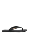 Dsquared2 Man Thong Sandal Black Size 9 Leather In Black