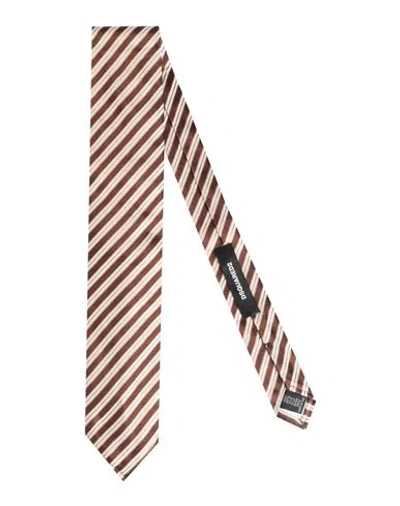 Dsquared2 Man Ties & Bow Ties Dark Brown Size - Silk