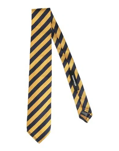Dsquared2 Man Ties & Bow Ties Mustard Size - Silk In Yellow