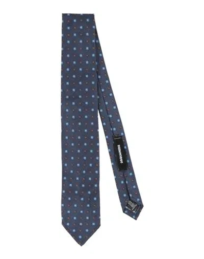 Dsquared2 Man Ties & Bow Ties Navy Blue Size - Silk