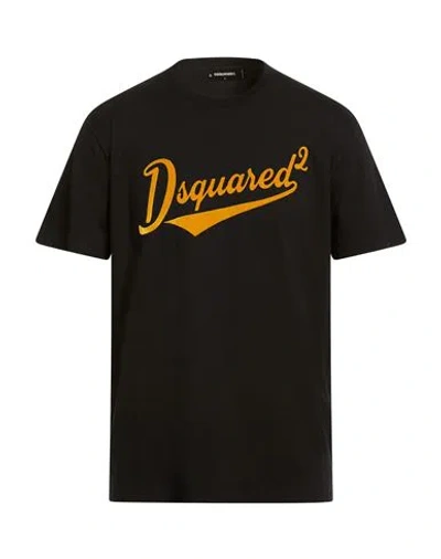 Dsquared2 Man T-shirt Black Size L Cotton In Blue