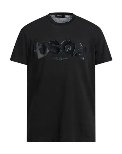 DSQUARED2 DSQUARED2 MAN T-SHIRT BLACK SIZE L COTTON