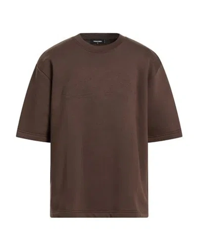 Dsquared2 Man T-shirt Chocolate Brown Size M Cotton, Polyester
