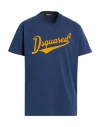 Dsquared2 Man T-shirt Navy Size L Cotton In Blue
