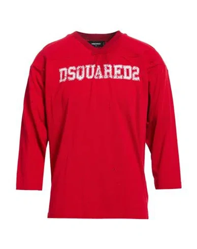 Dsquared2 Man T-shirt Red Size M Cotton, Viscose