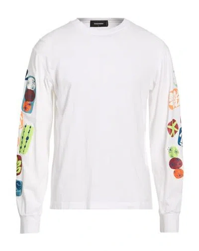 Dsquared2 Man T-shirt White Size L Cotton