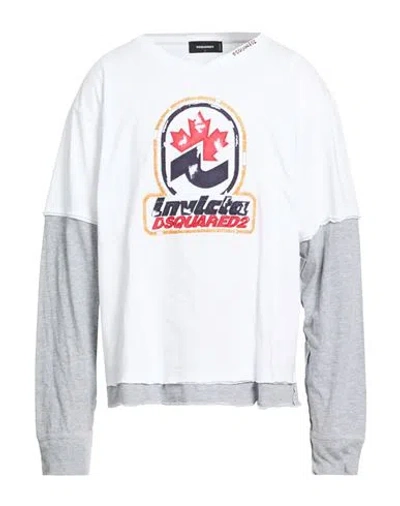 Dsquared2 Man T-shirt White Size L Cotton In Multi