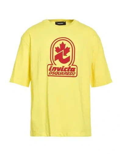 Dsquared2 Man T-shirt Yellow Size M Cotton