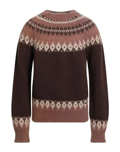 DSQUARED2 DSQUARED2 MAN TURTLENECK DARK BROWN SIZE L VIRGIN WOOL, MOHAIR WOOL, POLYAMIDE, WOOL