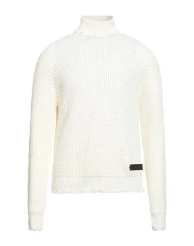 Dsquared2 Man Turtleneck Ivory Size L Wool In White