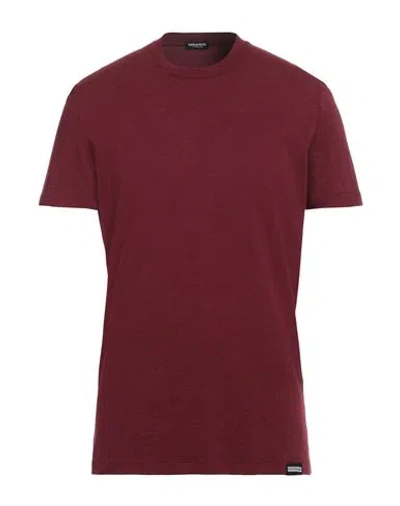 Dsquared2 Man Undershirt Burgundy Size L Cotton, Elastane In Red