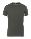 Dsquared2 Man Undershirt Dark Green Size L Cotton, Elastane