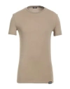 Dsquared2 Man Undershirt Sand Size S Cotton, Elastane In Beige