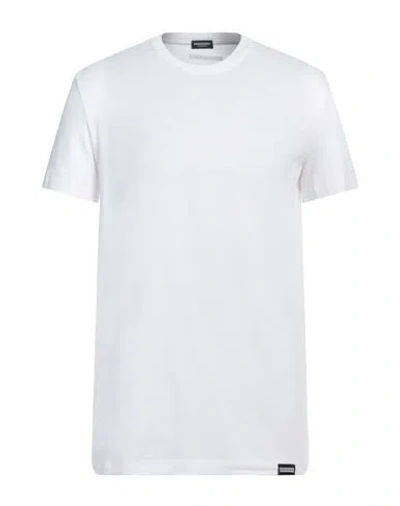 Dsquared2 Man Undershirt White Size L Cotton, Elastane In White