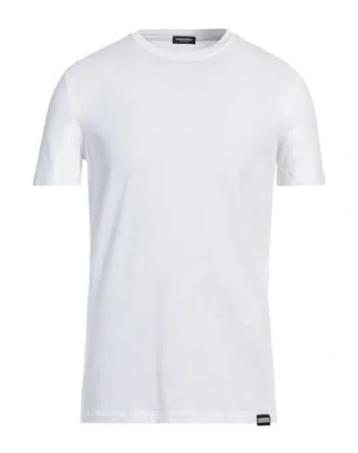 Dsquared2 Man Undershirt White Size Xxl Cotton, Elastane In Beige