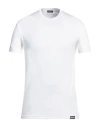 Dsquared2 Man Undershirt White Size L Cotton, Elastane