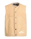 Dsquared2 Man Vest Beige Size 42 Cotton In Brown