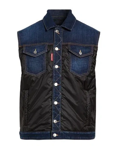 Dsquared2 Man Vest Black Size 38 Cotton, Elastane, Polyester