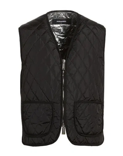 Dsquared2 Man Vest Black Size 46 Polyamide