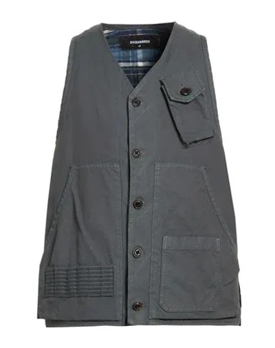 Dsquared2 Man Vest Grey Size 38 Cotton In Gray