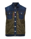 Dsquared2 Man Vest Military Green Size 38 Cotton, Elastane, Polyester