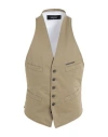 Dsquared2 Man Tailored Vest Military Green Size 40 Cotton, Elastane
