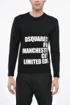 Dsquared2 Manchester City Limited Edition Wool Crew-neck Sweater With In Black