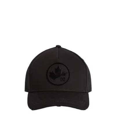 Dsquared2 Maple Leaf-appliqué Baseball Cap In Black